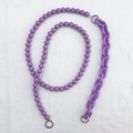 Detail of purple acrylic chain strap with faceted beads and silver metal buckles - Crossbody Chain / Dark Purple