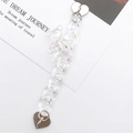 Catena in acrilico cangiante con ciondolo a orso e chiusura a cuore argento per cellulare - K2398 / Catena Orso AB (Chiusura Cuore)