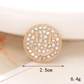 Detailed view of 2.5cm gold alloy smiley face charm with rhinestones and pearl accents - Smiley Face (Gold Color) - Small