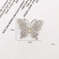 Silver butterfly charm with AB crystal rhinestones for DIY winter slippers and shoes - Butterfly Shape-AB Color (D1618)