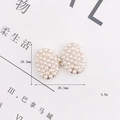Golden acrylic bowknot charm with white pearls and rhinestones for winter shoes - Gold Pearl Bowknot (D1590)