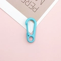 Sky blue D-ring spring lobster clasp with matte finish for DIY keychain accessories - Lake Blue