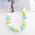 DIY colorful 16mm acrylic beaded chain with white blue and green beads for phone cases - Hand Chain / White, Green and Blue Style