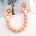Chaîne en perles acryliques roses avec nœuds et anneaux orange pour mobiles et sacs - Orange