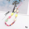 Colorful polymer clay beaded phone strap with resin bear charms and macaron beads - Bear Shape Style (K987)