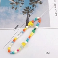 Summer beaded phone charm with cartoon duck pendant and colorful fruit beads 160mm length - Duck Fruit Style