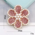 Pink rhinestone and pearl flower charm 38mm for phone cases and DIY accessories - Pink Pearl Flower (D1403)