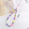 Bunte Handy-Perlenkette mit HAPPY-Buchstaben, Regenbogenperlen und Smiley-Motiv - Mehrfarbig (HAPPY Buchstabe)