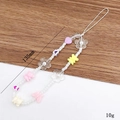 Cinturino per telefono in acrilico con orsetto fiori perle e cuori colorati - Orso Fiore (K1043)