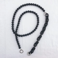 Versatile black acrylic and beaded chain with silver spring clips for phone cases and bags - Crossbody Chain / Black