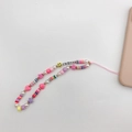 Colorful beaded phone lanyard with stars, hearts, smiles, and HAPPY letter beads - HAPPY Letters Phone Chain