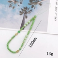 Ciondolo per telefono con perline di cristallo verde e fiori dorati fatti a mano, 150 mm - Verde