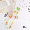 Colorful beaded phone strap with candy colors bee and heart charms 135mm long - K1049 Little Bee Flower Phone Chain