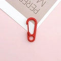 Vibrant red lacquer finish metal D-ring spring lobster clasp for DIY keychain accessories - Red