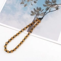 Amber crystal beaded phone wrist strap with square beads and black round beads - Golden Yellow (K1007)