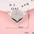 Detail of fox-shaped crown jewel accessory with measurements 46mm by 40mm and 8g weight - Silver Fox Head No Back Cover (D759)