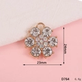 DIY rhinestone six-petal flower pendant for phone cases and jewelry accessories - D764 Six Large Diamonds with Ring