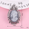 Detailansicht des Vintage-Cameo-Anhängers mit Maßen von 63 mm Höhe und 40 mm Breite - Vintage Portrait (D113)