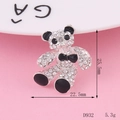 Cute sparkling rhinestone teddy bear brooch with black enamel details for DIY accessory use - Full Rhinestone Bear Style (D932)