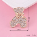 Sparkling rhinestone encrusted bear charm with gold bow for DIY jewelry and phone cases - Sitting Full Rhinestone Bear Style (D441)