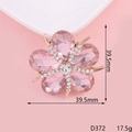 Accessoire fleur en cristal rose avec strass et support en métal doré poli - Fleur Étoile de Mer Goutte Rose (D372)