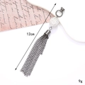 DIY phone case chain featuring a rhinestone ball and gunmetal grey tassel, 12cm length - Gun Black (K676 Screw Buckle Tassel)