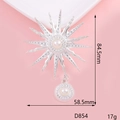 Pendentif fleur en argent avec perles blanches et dimensions détaillées - Style Dieu du Soleil (Argent) (D854)