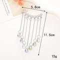 Silver crystal tassel pendant for DIY phone cases with teardrop charms and sparkling rhinestones - Colorful Gemstone Tassel Style (D436)