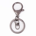 Gunmetal lobster clasp keychain with swivel flat ring for DIY bag accessories and charms - Lobster Clasp + 8-Connector / Key Ring / Gunmetal