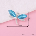 Detailed view of dragonfly alloy charm with blue crystals and clear rhinestones - D571 Dragonfly (Silver Base Blue)