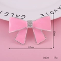 Colgante lazo rosa esmaltado con pedrería 61x40mm para accesorios de joyería DIY - 45*56mm / Lazo de Esmalte Rosa (D130)