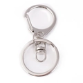 Polished silver metal keychain with lobster clasp and swivel ring for DIY bag accessories - D-ring Lobster Clasp + 8-Connector / Key Ring / Silver