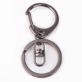 Gunmetal lobster clasp keychain accessory with snap hook and flat split ring - D-ring Lobster Clasp + 8-Connector / Key Ring / Gunmetal