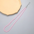 Handgefertigte Handy-Perlenkette mit rosa Kristallen und goldenen Abstandsperlen - Langer Umhängegurt / Rosa (K6158)