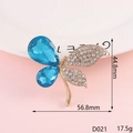 Broche de mariposa brillante con gemas azules y cristales blancos 56,8mm x 44,8mm - Estilo Mariposa Azul (D021)