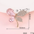 Broche de mariposa con piedras rosas y diamantes, incluyendo medidas del producto - Estilo Mariposa Rosa (D020)