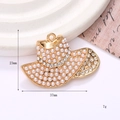 Elegant gold-plated hat pendant with faux pearls and rhinestones for DIY jewelry making - Pearl Hat (D2349)