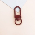 Deep red wine-colored metal lobster clasp with rotatable ring for DIY keychains - 12*33mm / Coffee