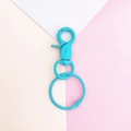 Sky blue matte metal lobster clasp keychain with rotating swivel hook for DIY crafts - Lobster Clasps Set / Sky Blue