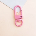 Fermoir mousqueton en métal rose avec anneau rotatif pour porte-clés DIY créatif - 12*33mm / Rose