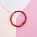Detail of red painted metal lobster clasp and round ring for DIY keychain crafting - Loose-leaf Rings / Red