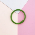 Detail of green coated metal binder ring for DIY crafts and keychain accessories - Loose-leaf Rings / Grass Green