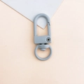 Fermoir mousqueton en métal peint gris clair avec anneau en D pour porte-clés DIY - 12*33mm / Gris