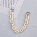 Close-up of cream acrylic chain strap with silver metal spring rings for DIY cases - Hand Chain / 27.5cm / Off White