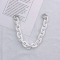 Acrylic white thick chain handle with silver spring buckles on grey fabric - Hand Chain / 27.5cm / Pure White