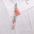 Detalle de cadena acrílica macaron con colgante de oso rosa para fundas de teléfono móvil - Naranja (Con Tornillos)