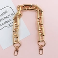 Gold rectangular link chain strap with lobster clasps for DIY phone cases and bags - Hand Chain / Gold Square Handle Chain