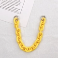 Macro detail of a bright yellow acrylic chain strap with silver circular spring clasps - Hand Chain / 27.5cm / Bright yellow
