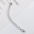 Correa para móvil DIY con cuentas de cristal transparente y anillos de metal plateado - Estilo de Cadena de Cuentas Transparente / Estilo Pulsera de Cristal K149