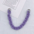 Macro detail of purple acrylic chunky chain with silver metal spring ring buckles - Hand Chain / 27.5cm / Purple